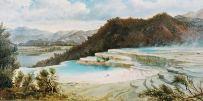 400x200 painting of pink and white terraces